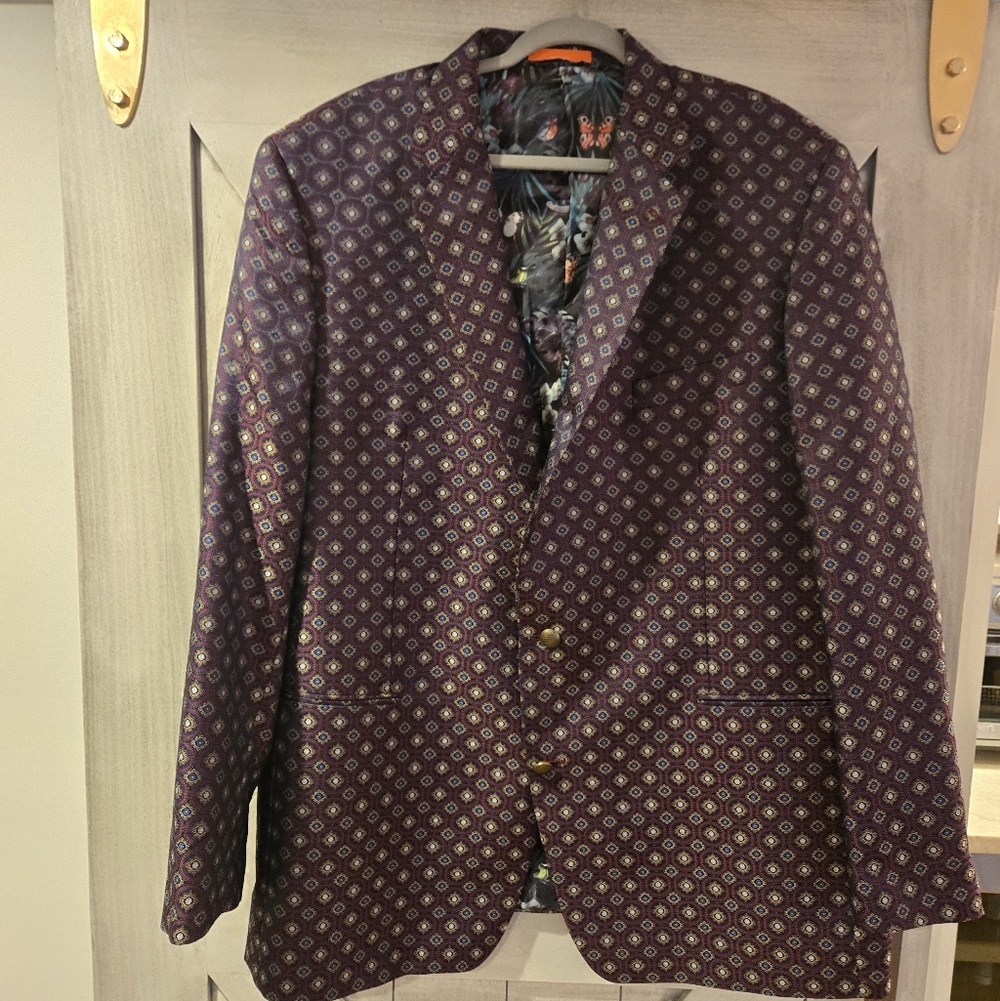 TALLIA Purple Geometric Men's Blazer Worn Once